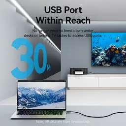 Дата кабель USB 2.0 AM/AF 25.0m Active black Vention (CBKBS) - мініатюра 4