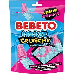 Цукерки-кранчі Bebeto Пляшечки Бабл Гам 35 г