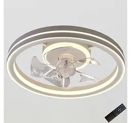 Стельова LED-люстра-вентилятор Artlight WG5114AWH, біла, 55 Вт, від 10-18 м² - мініатюра 3