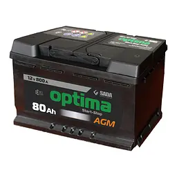 Автомобільний акумулятор Optima AGM 6СТ-80 12В 80Аг 800А - мініатюра 3