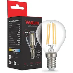 Світлодіодна філаментна лампа Vestum G45 Е14 5Вт 220V 4100К 1-VS-2229