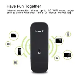 Wi-Fi модем роутер H760UFI-2514 (В1/В3) 4G LTE/3G/2G USB, 150 Мбіт/с, Plug & Play, чорний - мініатюра 2