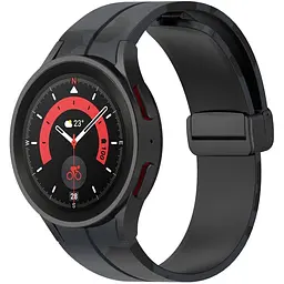 Браслет Cls-color для Samsung Galaxy Watch 5 - чорно-сірий ширина кріплення 20мм силікон Watchbands (W31-0WB12227561) - мініатюра 4