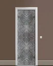Декор двері Наклейка вінілова Оксамитові візерунки Бетон ПВХ Абстракції Сірий 65х200 см Happy Pocket Z183694