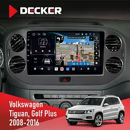 Штатна магнітола Volkswagen Tiguan, Golf Plus 2008-2016 Decker D10-011 4x64, DSP, 4G, 360 Decker (НФ-00006715)