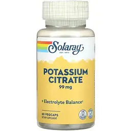 Дієтична добавка Solaray Potassium 99 мг 60 вегетаріанських капсул