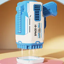 Пістолет для мильних бульбашок Bubble Gun 698-20 з насадками на 32/45 отворів 50ml Blue - мініатюра 3