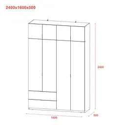 Шафа розпашна для одягу Doros Лукас Графіт/Графіт 160х50х240 (80736287) - мініатюра 7