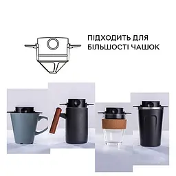 Пуровер/воронка/фільтр Semi Coffee Maker багаторазова, White для ручного заварювання кави - мініатюра 6