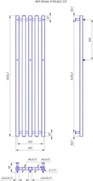 Водяна рушникосушка Mario Inox Бітуб 1490x360/320 1.7.044545.P, Хром, нижнее - мініатюра 3