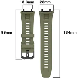 Ремінець DK для Xiaomi Amazfit T-Rex 3 Silicone Sport Band Classic (green) - мініатюра 4