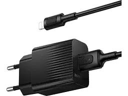 Мережевий зарядний пристрій Borofone BAS71A Source Type-A to Lightning cable Black (6941991122576) - мініатюра 2