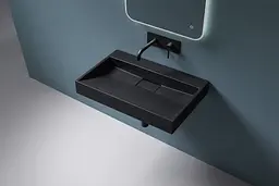 Умивальник VBI Este підвісний без отвору під змішувач 70x46 см black VBI-019912 - мініатюра 5