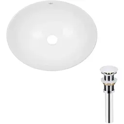 Умивальник Qtap Dove накладний овальний 410x335x145 мм White + донний клапан PU02, Білий