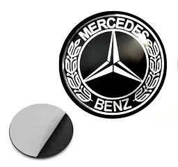 Наклейка з логотипом Mercedes-Benz для автоключів d=15 мм Пластикова об'ємна (Завод)