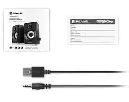 Компьютерные колонки 2.0 REAL-EL S200 USB Black - мініатюра 4