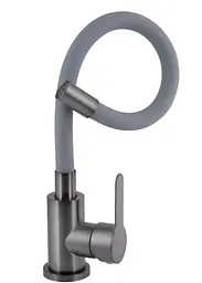 Змішувач для кухні Brinex Pure 015F3 з гнучким виливом Graphite/Grey BRIPUR015F3GRG - мініатюра 2