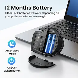 Маніпулятор миша бездротова UGREEN M751 Multi-mode Wireless Mouse Black - мініатюра 12