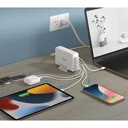 Зарядний пристрій D-Link 4xUSB-C + 1xUSB PD240W GaN white (DCF-241) - мініатюра 7