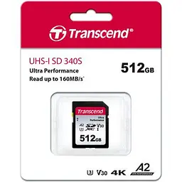 Карта пам'яті Transcend 512GB SD class 10 UHS-I U3 4K (TS512GSDC340S) - мініатюра 2