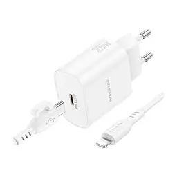 Зарядний пристрій BOROFONE BA82A Platinum USB-C PD25W + cable USB-C to Lightning White (6941991112263) - мініатюра 8