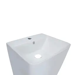 Умивальник підлоговий Qtap Tern 440x380x830 мм White + донний клапан PU02O, Білий - мініатюра 3