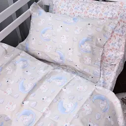 Простирадло на гумці MirSon Poplin Line Kids 07 Rabbits 150х200 см кремове (2200009718274) - мініатюра 5