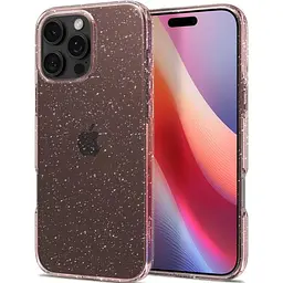 Прозорий чохол Spigen Liquid Crystal Glitter Rose Quartz для iPhone 16 Pro - мініатюра 2