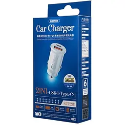 Автомобільний зарядний пристрій Remax RCC231 USB-QC3.0 PD3.0 Type-C (4.5A/30W) Black - мініатюра 3