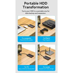 Зовнішня кишеня Vention 2.5" HDD/SSD USB 3.0 Micro-B Black (KPAB0) - мініатюра 3