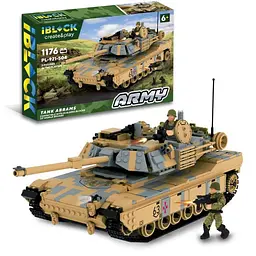 Конструктор Iblock Army збірна модель танка M1 Abrams з міні-фігурками солдатів (PL-921-504)