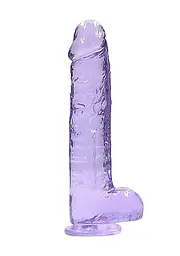 Фалоімітатор Realrock Crystal Clear 9" 22 см фіолетовий - мініатюра 4