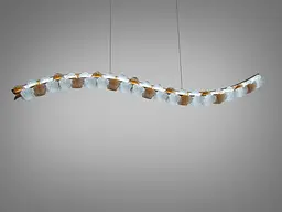 Люстра підвісна LED Diasha MD2511/1000CG шампань 55Вт пульт - мініатюра 3