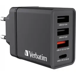 Зарядний пристрій Verbatim USB 30 Вт PD 3.0 4 порти чорний (49700) - мініатюра 10