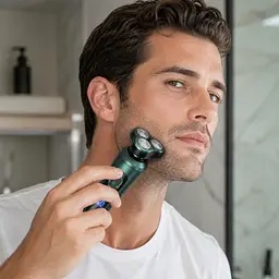 Бритва 4в1 Shaver 9D / Електробритва чоловіча з акумулятором зелена 5Вт/ Мультифункціональна бритва 4 в 1 для бороди та вусів - мініатюра 2