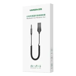 Bluetooth трансмітер Ugreen Bluetooth 5.0 Aux with mic CM309 UGREEN Black (70601) - мініатюра 3