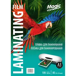 Плівка для ламінування Magic А3 глянець товщина 80 мкм 303х426 мм Прозорий 100 шт