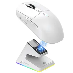 Ігрова бездротова миша Attack Shark X6 / Три режими підключення / Сенсор PixArt PAW3395 / 26000 DPI / Біла