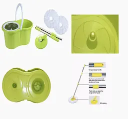 Швабра з відром обертове на 360° Rotary Mop Wash X ∙ Турбо-швабра 360° Rotary Mop Wash X з віджимом - мініатюра 5