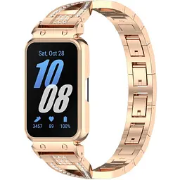 Ремінець-бампер DK Samsung Galaxy Fit3 (R390) Metal Band Fitlink Diamond (rose gold) - мініатюра 2