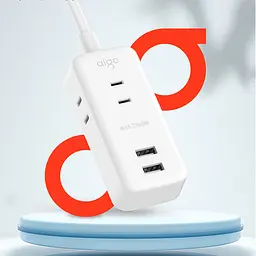 Подовжувач Aigo Power Strip 3 розетки 2 USB 1 m White AC0320 - мініатюра 4