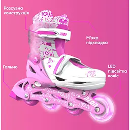Роликові ковзани Neon Inline розмір 30-33 рожевий (NT07P4) - мініатюра 4