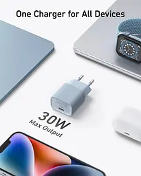 Сітчасте зарядне пристрій Anker PowerPort 511 Nano IV - 30W USB-C Білий (6962736) - мініатюра 2