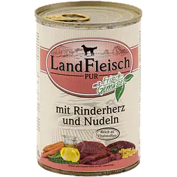 Консерви для собак LandFleisch Adult Dog mit Rinderherz und Nudeln (яловиче серце, локшина) 400 г