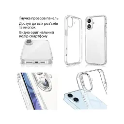 Чохол до мобільного телефона Dengos Case + Cross-body Strap Samsung Galaxy A37 Clear+Grey (DG-KM-CCRB-05) - миниатюра 5