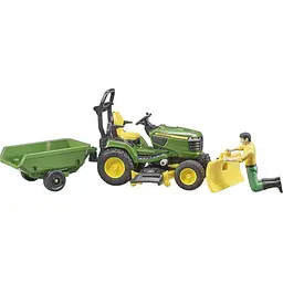 Уцінка.  Іграшкова машинка Bruder Садовий трактор John Deere з причепом та фігуркою садівника 1:16 (62104)  - мініатюра 3