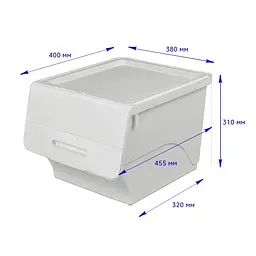 Білий контейнер для зберігання 45.5x38x31cm SW-00002420 - мініатюра 2
