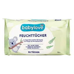Вологі дитячі серветки Babylove Feuchttucher для догляду за немовлятами, 80 шт