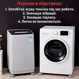 Антивібраційні підставки для пральної машини 8 х 3,5 см (комплект, 4 шт.) - мініатюра 3