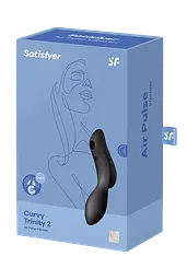 Стимулятор Satisfyer Curvy Trinity 2 Вакуумный клиторальный и массажер для точки G, 16.8х3.8 см чёрный - миниатюра 8